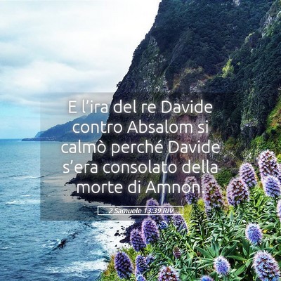 Picture 05 - 2 Samuele 13:39 RIV - E l’ira del re Davide contro Absalom si calmò - Bible Verse Picture