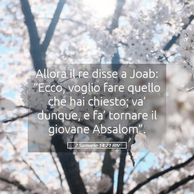 Picture 05 - 2 Samuele 14:21 RIV - Allora il re disse a Joab: “Ecco, voglio fare - Bible Verse Picture