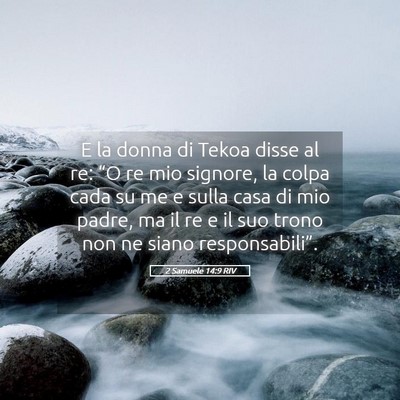 Picture 05 - 2 Samuele 14:9 RIV - E la donna di Tekoa disse al re: “O re mio - Bible Verse Picture