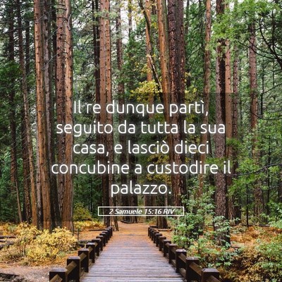 Picture 05 - 2 Samuele 15:16 RIV - Il re dunque partì, seguito da tutta la sua - Bible Verse Picture