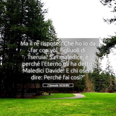 Picture 05 - 2 Samuele 16:10 RIV - Ma il re rispose: “Che ho io da far con voi, - Bible Verse Picture