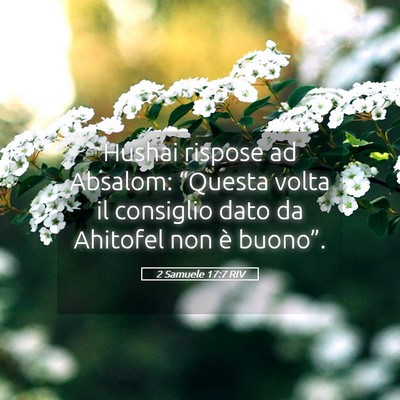 Picture 05 - 2 Samuele 17:7 RIV - Hushai rispose ad Absalom: “Questa volta il - Bible Verse Picture