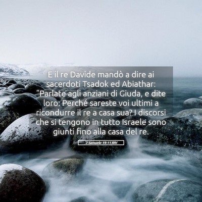 Picture 05 - 2 Samuele 19:11 RIV - E il re Davide mandò a dire ai sacerdoti Tsadok - Bible Verse Picture