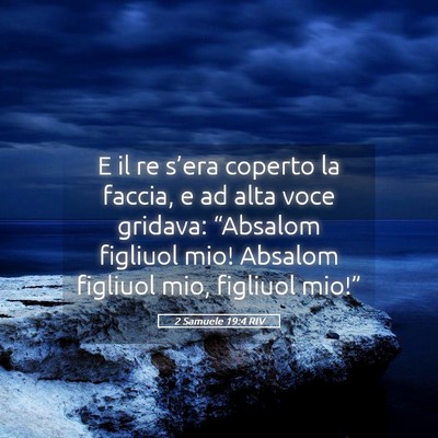 Picture 05 - 2 Samuele 19:4 RIV - E il re s’era coperto la faccia, e ad alta voce - Bible Verse Picture