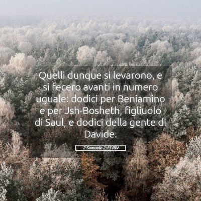 Picture 05 - 2 Samuele 2:15 RIV - Quelli dunque si levarono, e si fecero avanti in - Bible Verse Picture