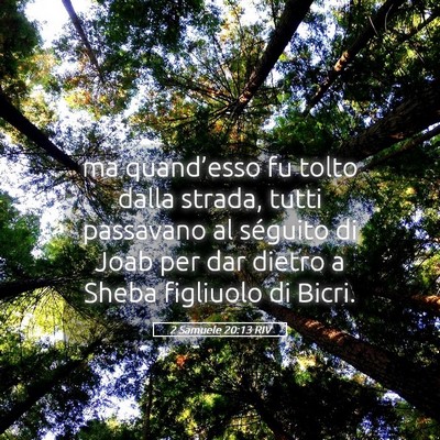 Picture 05 - 2 Samuele 20:13 RIV - ma quand’esso fu tolto dalla strada, tutti - Bible Verse Picture