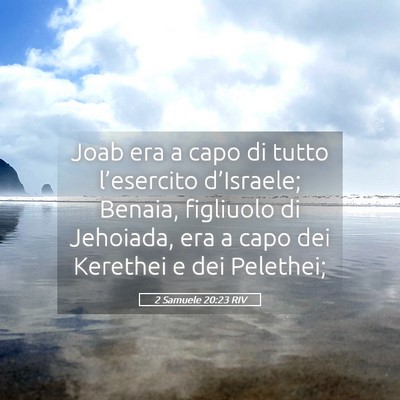 Picture 05 - 2 Samuele 20:23 RIV - Joab era a capo di tutto l’esercito - Bible Verse Picture
