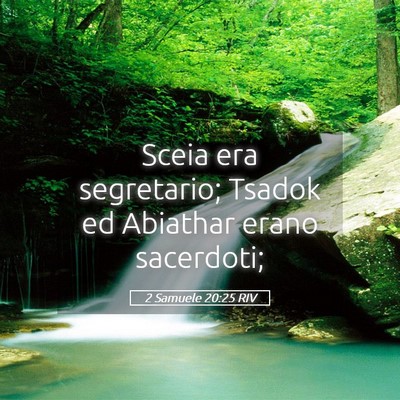 Picture 05 - 2 Samuele 20:25 RIV - Sceia era segretario; Tsadok ed Abiathar erano - Bible Verse Picture
