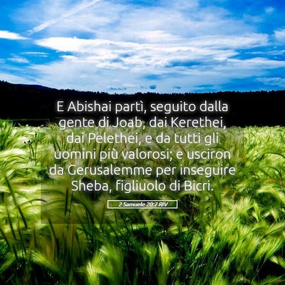 Picture 05 - 2 Samuele 20:7 RIV - E Abishai partì, seguito dalla gente di Joab, - Bible Verse Picture