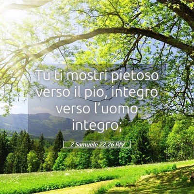 Picture 05 - 2 Samuele 22:26 RIV - Tu ti mostri pietoso verso il pio, integro verso - Bible Verse Picture
