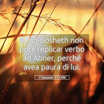 Picture 05 - 2 Samuele 3:11 RIV - E Jsh-Bosheth non poté replicar verbo ad Abner, - Bible Verse Picture