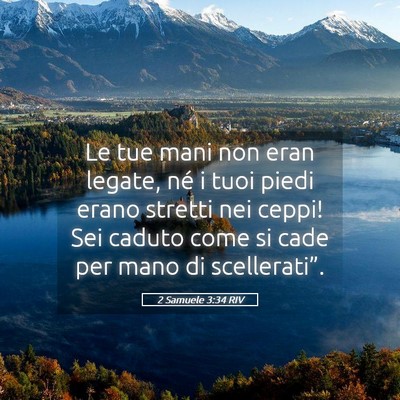 Picture 05 - 2 Samuele 3:34 RIV - Le tue mani non eran legate, né i tuoi piedi - Bible Verse Picture