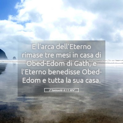 Picture 05 - 2 Samuele 6:11 RIV - E l’arca dell’Eterno rimase tre mesi in casa - Bible Verse Picture