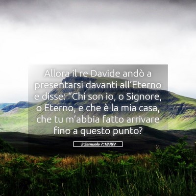 Picture 05 - 2 Samuele 7:18 RIV - Allora il re Davide andò a presentarsi davanti - Bible Verse Picture