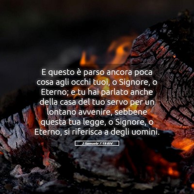 Picture 05 - 2 Samuele 7:19 RIV - E questo è parso ancora poca cosa agli occhi - Bible Verse Picture