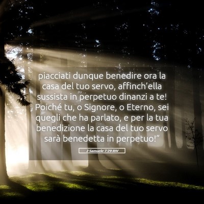 Picture 05 - 2 Samuele 7:29 RIV - piacciati dunque benedire ora la casa del tuo - Bible Verse Picture