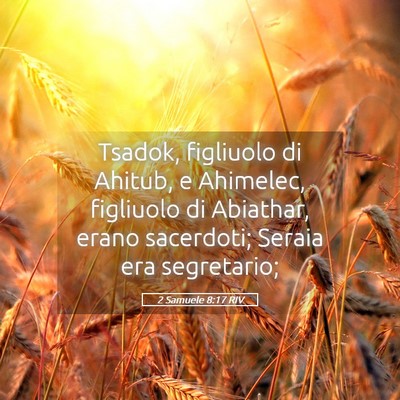 Picture 05 - 2 Samuele 8:17 RIV - Tsadok, figliuolo di Ahitub, e Ahimelec, - Bible Verse Picture