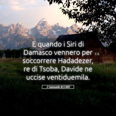 Picture 05 - 2 Samuele 8:5 RIV - E quando i Siri di Damasco vennero per soccorrere - Bible Verse Picture