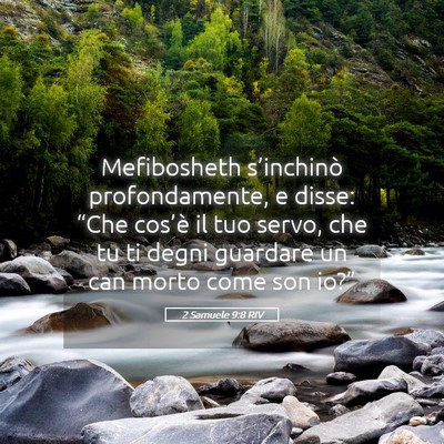 Picture 05 - 2 Samuele 9:8 RIV - Mefibosheth s’inchinò profondamente, e disse: - Bible Verse Picture