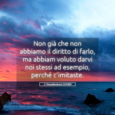 Picture 05 - 2 Tessalonicesi 3:9 RIV - Non già che non abbiamo il diritto di farlo, ma - Bible Verse Picture