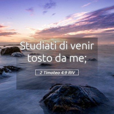 Picture 05 - 2 Timoteo 4:9 RIV - Studiati di venir tosto da - Bible Verse Picture