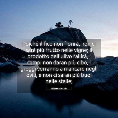 Picture 05 - Abacuc 3:17 RIV - Poiché il fico non fiorirà, non ci sarà più - Bible Verse Picture