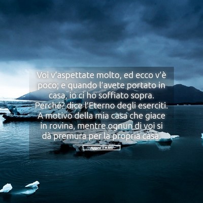 Picture 05 - Aggeo 1:9 RIV - Voi v’aspettate molto, ed ecco v’è poco; e - Bible Verse Picture