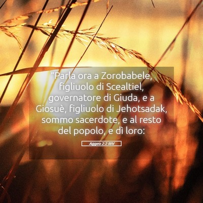 Picture 05 - Aggeo 2:2 RIV - “Parla ora a Zorobabele, figliuolo di - Bible Verse Picture