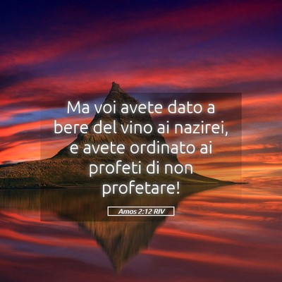 Picture 05 - Amos 2:12 RIV - Ma voi avete dato a bere del vino ai nazirei, e - Bible Verse Picture