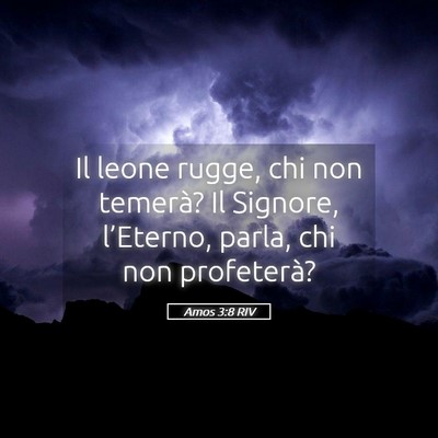 Picture 05 - Amos 3:8 RIV - Il leone rugge, chi non temerà? Il Signore, - Bible Verse Picture