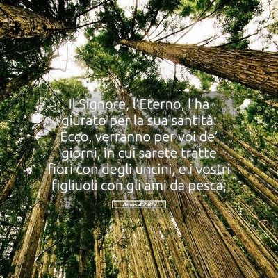 Picture 05 - Amos 4:2 RIV - Il Signore, l’Eterno, l’ha giurato per la sua - Bible Verse Picture