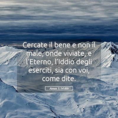 Picture 05 - Amos 5:14 RIV - Cercate il bene e non il male, onde viviate, e - Bible Verse Picture