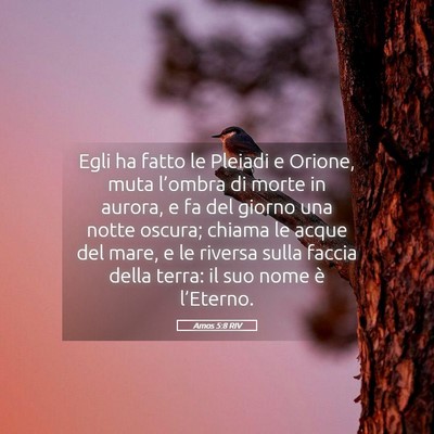 Picture 05 - Amos 5:8 RIV - Egli ha fatto le Pleiadi e Orione, muta l’ombra - Bible Verse Picture