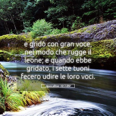 Picture 05 - Apocalisse 10:3 RIV - e gridò con gran voce, nel modo che rugge il - Bible Verse Picture
