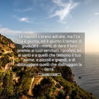 Picture 05 - Apocalisse 11:18 RIV - Le nazioni s’erano adirate, ma l’ira tua è - Bible Verse Picture