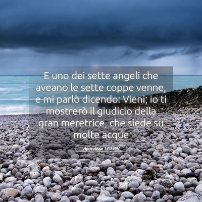 Picture 05 - Apocalisse 17:1 RIV - E uno dei sette angeli che aveano le sette coppe - Bible Verse Picture