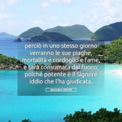 Picture 05 - Apocalisse 18:8 RIV - perciò in uno stesso giorno verranno le sue - Bible Verse Picture