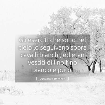 Picture 05 - Apocalisse 19:14 RIV - Gli eserciti che sono nel cielo lo seguivano - Bible Verse Picture