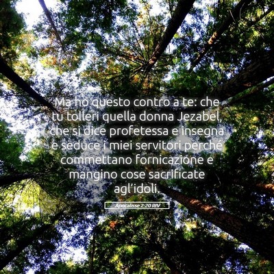Picture 05 - Apocalisse 2:20 RIV - Ma ho questo contro a te: che tu tolleri quella - Bible Verse Picture