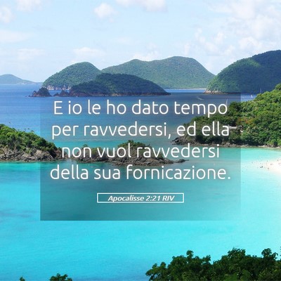 Picture 05 - Apocalisse 2:21 RIV - E io le ho dato tempo per ravvedersi, ed ella non - Bible Verse Picture