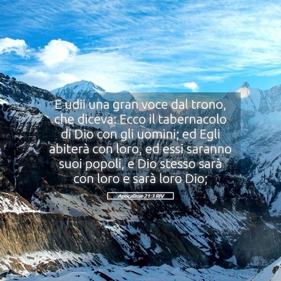 Picture 05 - Apocalisse 21:3 RIV - E udii una gran voce dal trono, che diceva: Ecco - Bible Verse Picture