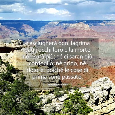 Picture 05 - Apocalisse 21:4 RIV - e asciugherà ogni lagrima dagli occhi loro e la - Bible Verse Picture