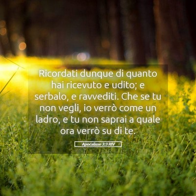 Picture 05 - Apocalisse 3:3 RIV - Ricordati dunque di quanto hai ricevuto e udito; - Bible Verse Picture