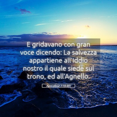 Picture 05 - Apocalisse 7:10 RIV - E gridavano con gran voce dicendo: La salvezza - Bible Verse Picture