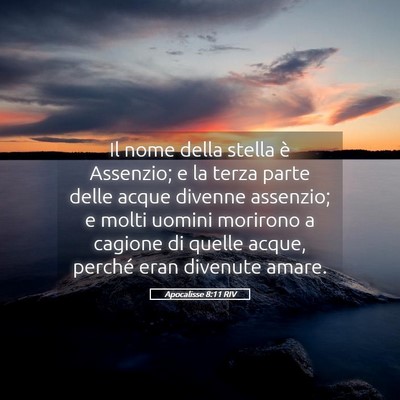 Picture 05 - Apocalisse 8:11 RIV - Il nome della stella è Assenzio; e la terza - Bible Verse Picture