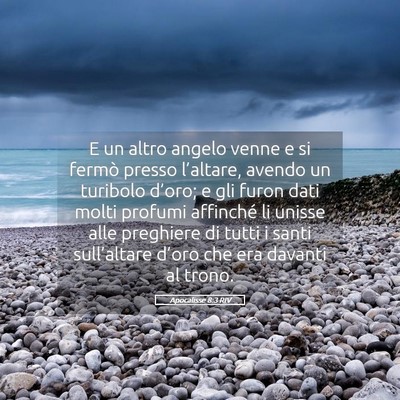 Picture 05 - Apocalisse 8:3 RIV - E un altro angelo venne e si fermò presso - Bible Verse Picture