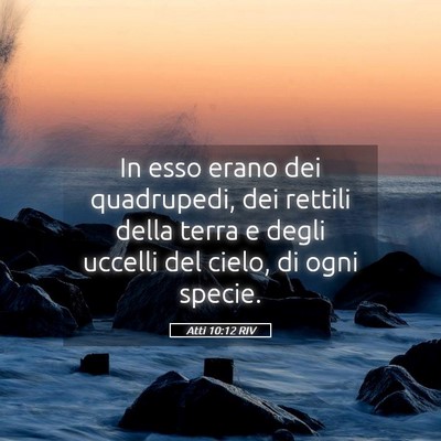 Picture 05 - Atti 10:12 RIV - In esso erano dei quadrupedi, dei rettili della - Bible Verse Picture