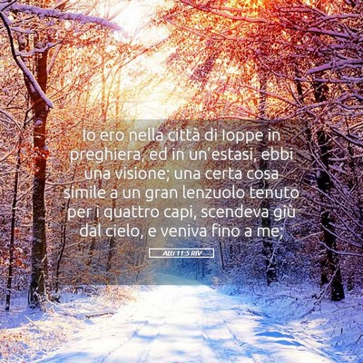 Picture 05 - Atti 11:5 RIV - Io ero nella città di Ioppe in preghiera, ed in - Bible Verse Picture