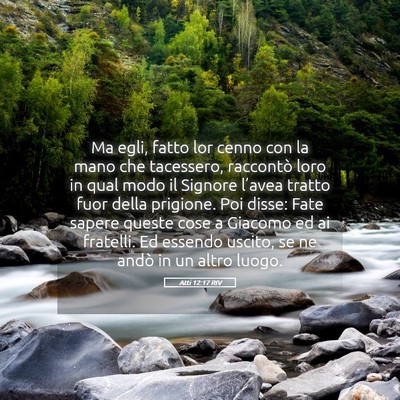 Picture 05 - Atti 12:17 RIV - Ma egli, fatto lor cenno con la mano che - Bible Verse Picture