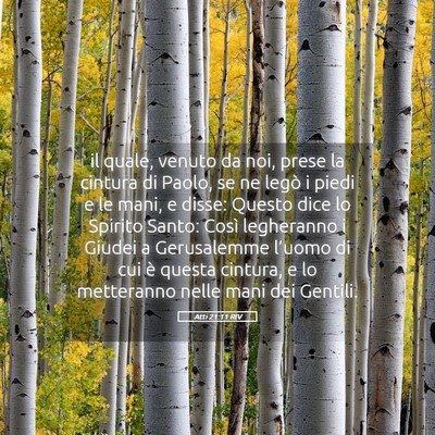 Picture 05 - Atti 21:11 RIV - il quale, venuto da noi, prese la cintura di - Bible Verse Picture